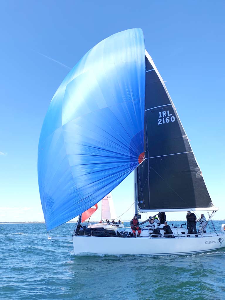 Chimaera flying her 3Di Mainsail Superkote Composite A2 Spinnaker