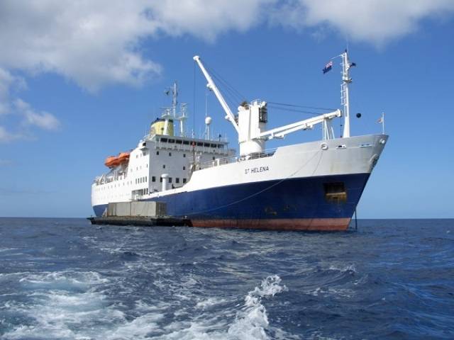 The RMS St. Helena completed her final UK-St. Helena voyage of 4,500 miles, having yesterday anchored off the island's capital, Jamestown