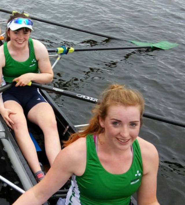 Claire Feerick and Emily Hegarty of the Ireland women's eight. 