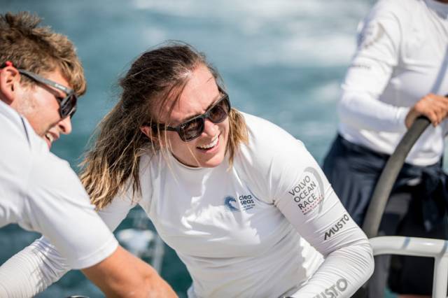 Annalise Murphy training on board Volvo Ocean Race entry Turn the Tide on Plastic